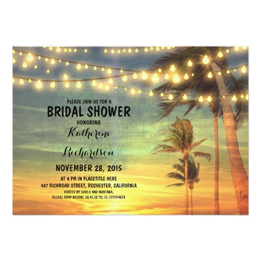  Beach wedding Bridal Shower Invitations