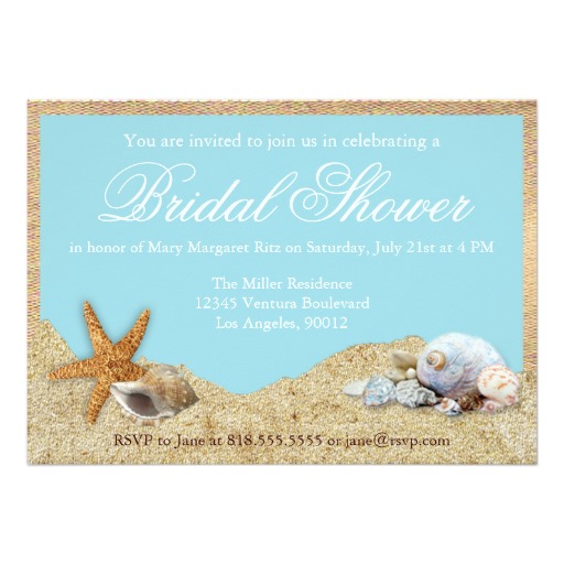  Beach themed Bridal Shower Invitations