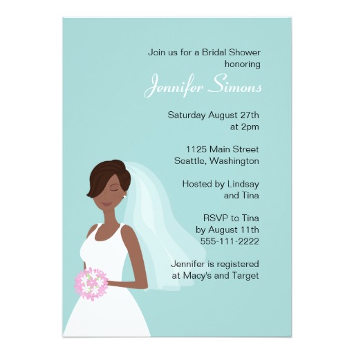 Afro American bridal shower invitation