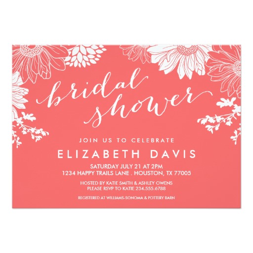 bridal shower floral theme invitations