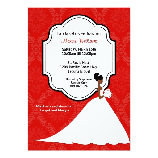 Afro American bridal shower invitation