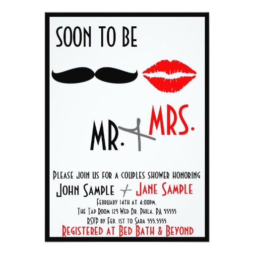 mr and mrs Couples Shower Invitations