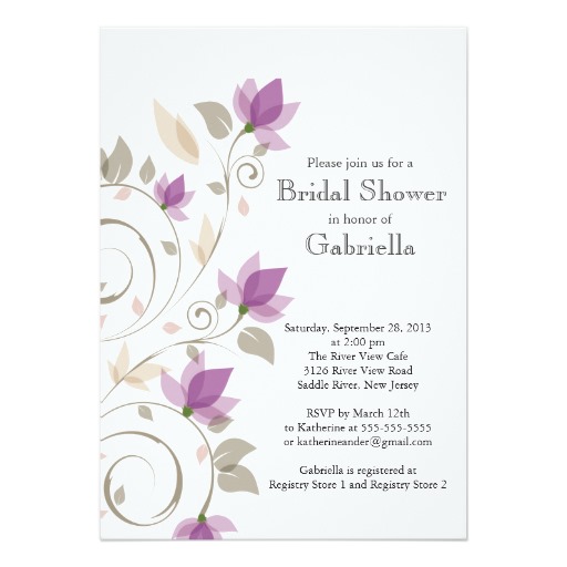 floral bridal shower invitations