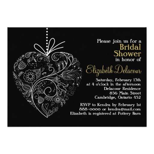 winter theme bridal shower invitations