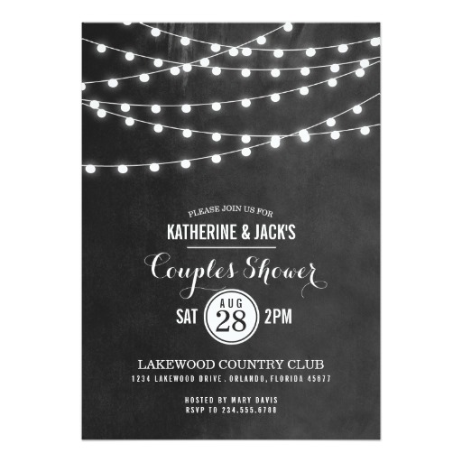 charcoal lights Couples Shower Invitations