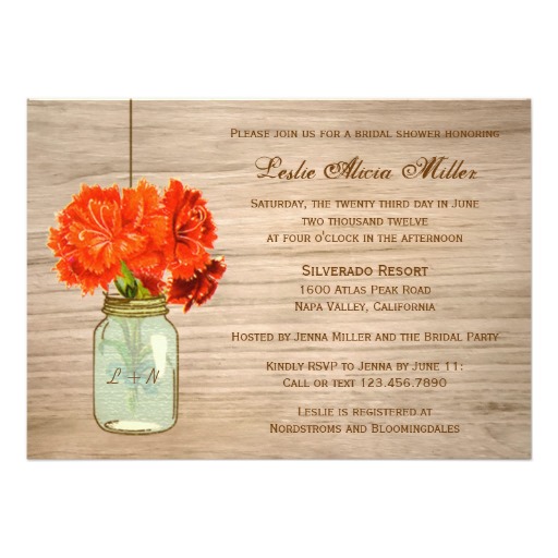rustic vintage bridal shower invitations