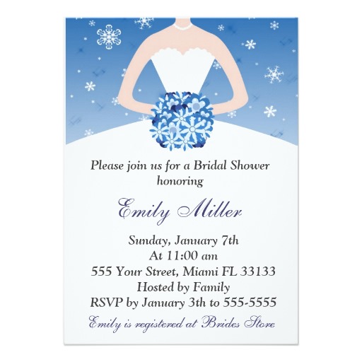 winter bridal shower invitations
