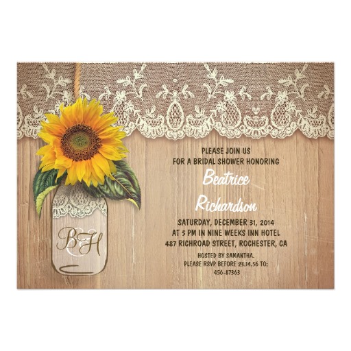 rustic lace bridal shower invitations
