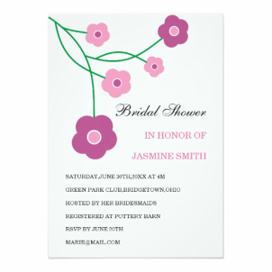 modern floral bridal shower invitations