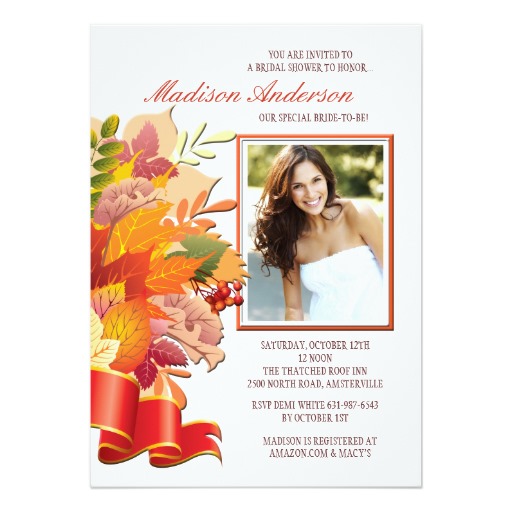 stylish photo bridal shower invitations