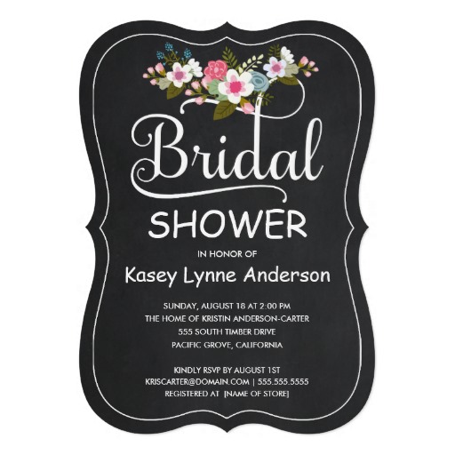 elegant floral bridal shower invitations