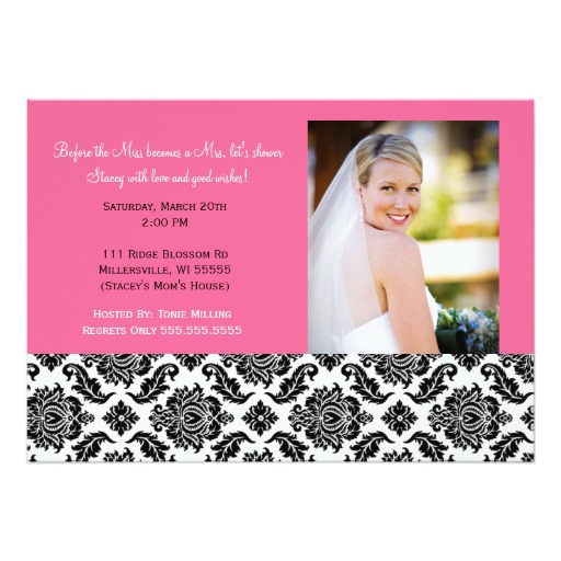 elegant photo bridal shower invitations