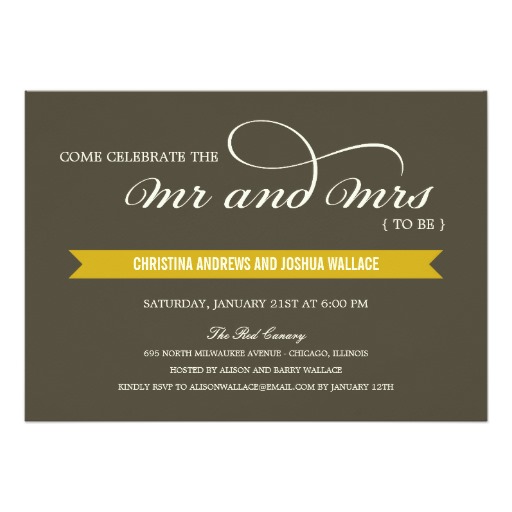 Couples mr and mrs Shower Invitations